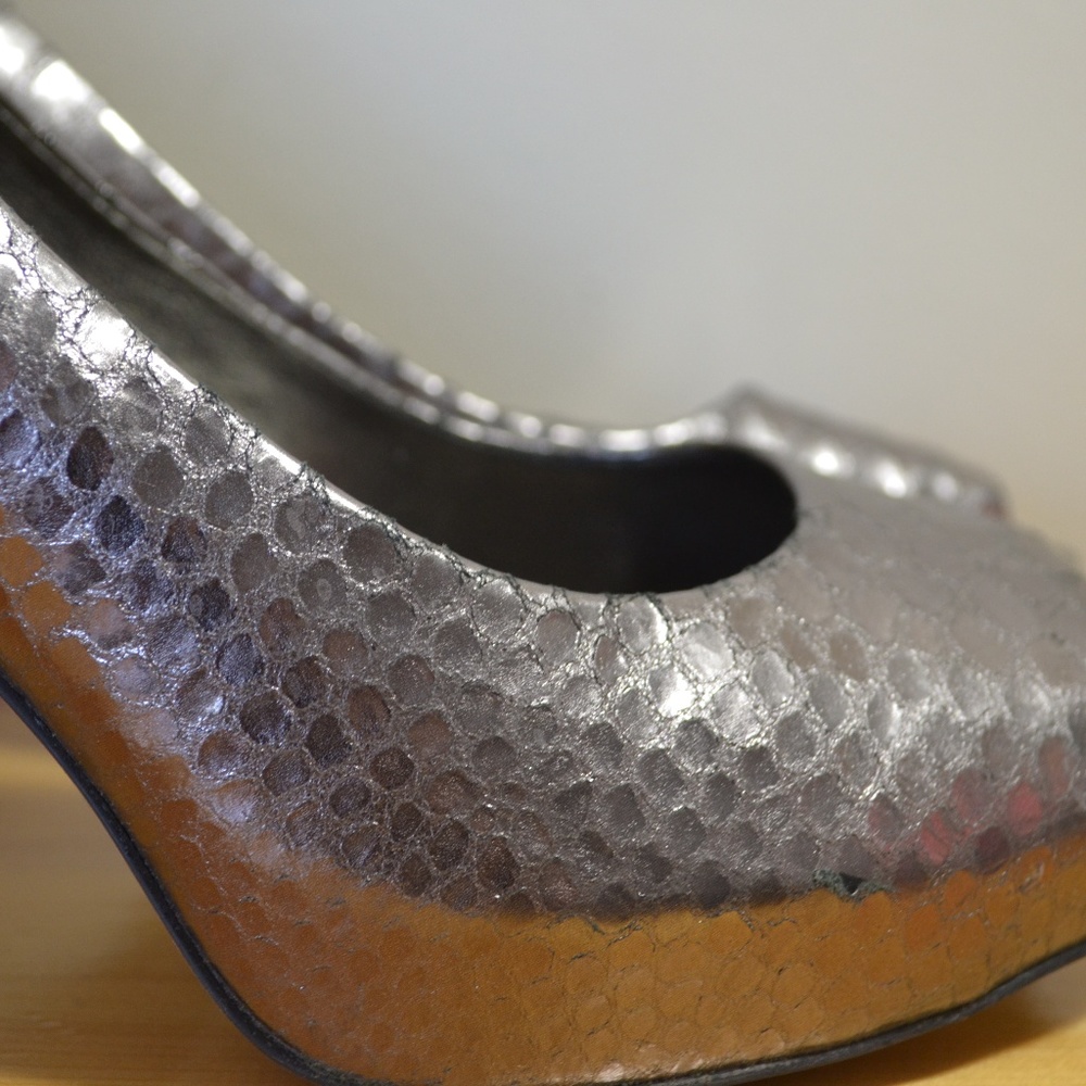 Franco Sarto Silver Python Platform Pumps - image 3